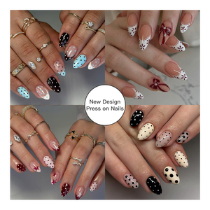 Nuevo <span class=keywords><strong>Diseño</strong></span> de <span class=keywords><strong>Uñas</strong></span> Postizas Cortas con Puntos Franceses, <span class=keywords><strong>Uñas</strong></span> Acrílicas de Alta Calidad, 24 Piezas, <span class=keywords><strong>Uñas</strong></span> Artificiales para Salón de Belleza, DIY, ABS - Product Image 1