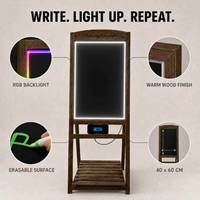 Tableau d'affichage LED RVB lumineux effaçable pour café, salon, magasin – Panneau de dessin et de message LED sur pied
