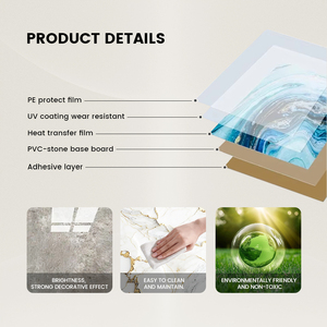 Vente en gros de feuille de marbre beige minimaliste Panneau mural en pvc anti-rayures 1220mm x 2440mm x 3mm Panneau mural en pvc - Product Image 2
