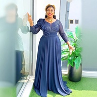 Robe de Soirée Modeste à Paillettes en Mousseline de Soie, Luxueuse et Élégante pour Dame, Belles Robes de Demoiselle d'Honneur Premium pour Femme K0836