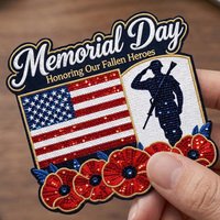 Écussons brodés du drapeau américain pour le Memorial Day – Thermocollants ou à coudre, badges patriotiques à thème militaire pour vestes, chapeaux, sacs