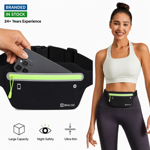 卸売反射材付きランニングベルト、7.5インチ携帯電話対応スリムスポーツウエストバッグ、24年工場経験、即日発送可能 - Product Image 1