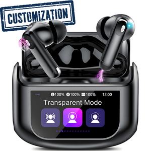 Auriculares inteligente con pantalla táctil, auriculares con cancelación de ruido + modo transparente, auriculares inalámbricos auténticos con estéreo HiFi, 5 modos de ecualización, 2 unidades - Product Image 1