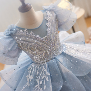 Vestido <span class=keywords><strong>de</strong></span> Verano Azul Noble <span class=keywords><strong>de</strong></span> Alta Gama <span class=keywords><strong>para</strong></span> Niñas, Falda Tutú <span class=keywords><strong>de</strong></span> Princesa <span class=keywords><strong>para</strong></span> <span class=keywords><strong>Bodas</strong></span>, Actuaciones y Eventos, Colección 2026 - Product Image 3