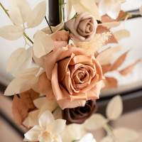 Décorations florales artificielles pour chaises de mariage d'automne, allées d'église, bancs, cérémonies et réceptions, couleurs terre cuite, rouille, sépia