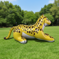 Modèles d'animaux gonflables léopard et animaux de dessin animé en PVC, certifiés CE, couleur et logo personnalisables pour usage universel