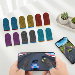 Mobile Phone <strong>Silver</strong> Fiber Gaming Sweat-Proof Finger Cover PUBG Mobile Game Finger Flash Sleeves for PUBG Gaming <strong>Gloves</strong> - Product Image 1