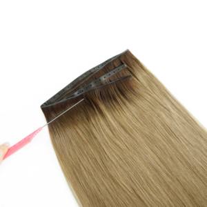 Extensiones de cabello Remy ruso virgen de doble dibujado mariposa XO agujero grado 12A recto/<span class=keywords><strong>Bodywave</strong></span>/onda profunda para cabello de trama Genius - Product Image 1