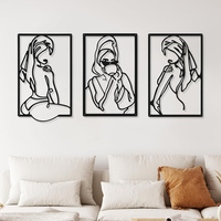 Décoration murale abstraite moderne minimaliste en métal suspendu pour femmes, décoration intérieure de luxe, peinture décorative pour la maison