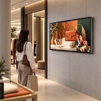 Écran d'affichage numérique mural Android 43 pouces, lecteur LCD non tactile avec animations et graphiques pour hall d'hôtel, centre commercial
