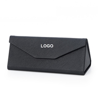 Étui à lunettes pliant en cuir PU de haute qualité étui à lunettes triangle avec logo personnalisé