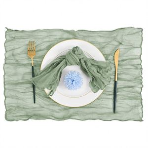 6 pièces de nappes, serviettes et sets de table en voile plissé, style campagnard bohème, pour mariage, fête et soirée - Product Image 1