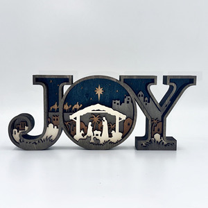 Decorazioni <span class=keywords><strong>natalizie</strong></span> creative con lettere JOY, ornamenti <span class=keywords><strong>in</strong></span> <span class=keywords><strong>legno</strong></span> per la casa, artigianato decorativo, intaglio <span class=keywords><strong>in</strong></span> <span class=keywords><strong>legno</strong></span> 3D, gioielli a forma di animale, <span class=keywords><strong>legno</strong></span> multistrato. - Product Image 1