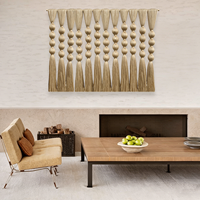 Art mural éclatant avec isolation acoustique, tapisserie en macramé à pompons marron chatoyant, articles de décoration murale pour une maison douillette