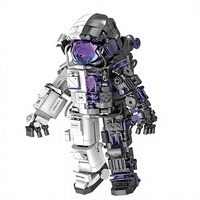 Ensemble de jouets de construction éducatifs DIY en plastique ABS, style industriel hardcore, astronaute mecha, avec 1000-1200 pièces