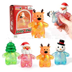 Jouet anti-stress populaire de Noël, Père Noël et Bonhomme de neige en maltose à presser, vente en gros d'usine - Product Image 1