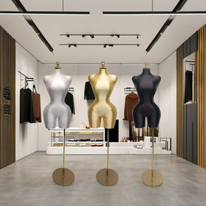 Maniquí femenino con curvas para tienda de sastre, tela moldeada de espuma, Hipbust ancho, ajustable, seguro, estantes de exhibición perforables - Product Image 6