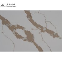 Dalles de quartz artificiel grand format à prix d'usine, pierre de quartz Calacatta couleur or, comptoir moderne durable pour cuisine et salle de bain