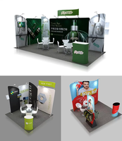 Portable 10 * 8ft Salon Présentoir Tension Tissu Stand Aluminium Droit Publicité Bannière avec Support pour Exposition