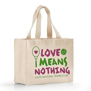 12 OZ Heavy Square <b>Canvas</b> <b>Tote</b> Bag Custom Small Gusseted Shopping Bag Tennis Club Gift Bag - Product Image 1