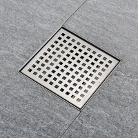 15x15cm anti-odeur salle de bain canal de douche siphon drain de douche carré en acier inoxydable sus304 salle de bain siphon de sol