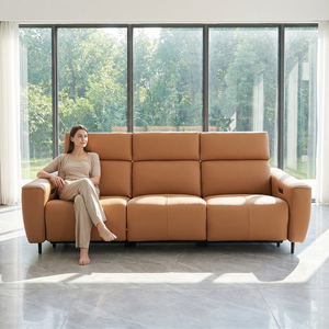 Modern <span class=keywords><strong>3</strong></span> Kişilik Deri Elektrikli Yatar Koltuk, Ayarlanabilir Başlık ve USB Girişi ile Oturma Odası Kanepe Ev Mobilyası - Product Image 3