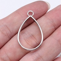 Tropfenförmige offene Lünettenrahmen, 33x20x3,7mm Metall-Anhängerrohlinge für die Herstellung von Harzschmuck