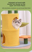 Arbre à chat classique de luxe moderne Rainbow, grand lit pour chat, griffoir intégré, structure d'escalade durable et confortable, en carton, Noël