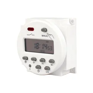 CN101A interrupteur minuterie AC 220V 12V 24V contrôle de l'heure numérique, minuterie à chiffres programmable hebdomadaire 8A-16A charge