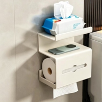 Porte-papier toilette mural multifonctionnel en acier au carbone imperméable avec étagère pour téléphone, idéal pour la maison et l'hôtel