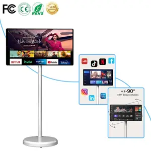 Touch Screen Advertising Monitor 21.5 Inch Movable Rechargeable Lcd Digital Signage Digital Displays Standbyme Smart Tv