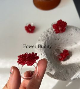 Anelli di Moda Raffinati in Acrilico con Fiore <span class=keywords><strong>Rosso</strong></span> <span class=keywords><strong>Vino</strong></span> Esagerato Personalizzati per Donne - Product Image 6