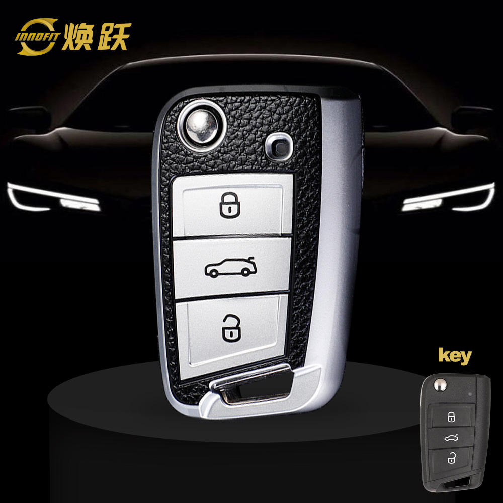 VOA1T1-Cuir noir argent