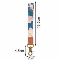 Lanière personnalisée en nylon et polyester avec cuir PU, impression par transfert thermique et sérigraphie, sangle courte pour poignet et cordon de téléphone