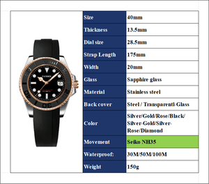 Montre en acier inoxydable OEM, cadran sectoriel, logo personnalisé, mouvement NH35 de haute qualité, montre automatique japonaise pour hommes - Product Image 2