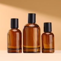 Haut de gamme 30ml 50ml 100ml bouteille de parfum Senior Fine bouteille en verre vide avec bouchon en bambou et presse ambre pour Mascara goutte pour les yeux