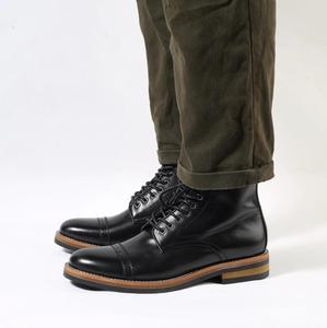 OEM Buena Calidad Negro Hombres Zapatos <span class=keywords><strong>de</strong></span> cuero <span class=keywords><strong>de</strong></span> vaca con cordones <span class=keywords><strong>botas</strong></span> casuales <span class=keywords><strong>para</strong></span> los hombres - Product Image 4