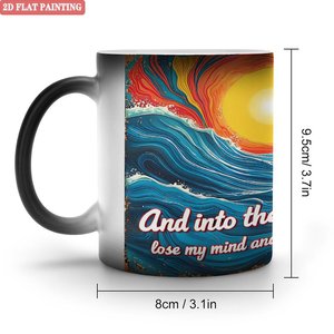 Mug en céramique 11oz, sensible à la chaleur, changeant de couleur, design océan, tasse à boire quotidienne - Product Image 1