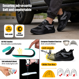 <span class=keywords><strong>Zapatos</strong></span> de Seguridad GUYISA con Puntera de Acero, Antiaplastamiento y Antipinchazos, <span class=keywords><strong>Zapatos</strong></span> de Seguridad de <span class=keywords><strong>Trabajo</strong></span> de Nuevo Estilo para <span class=keywords><strong>Hombre</strong></span> con Puntera Ancha - Product Image 2