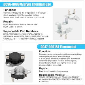 שדרוג גוף חימום ידני מאלומיניום DC97-14486A ל-DC96-00887A 0.8W 110V מתאים למייבשי סמסונג Dv45h7000ew/a2 - Product Image 5