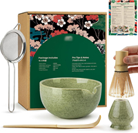 Ensemble fouet à matcha, bol en céramique et chasen artisanal