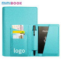 Porte-passeport de voyage en cuir PU de haute qualité avec logo personnalisé et boucle pour stylo