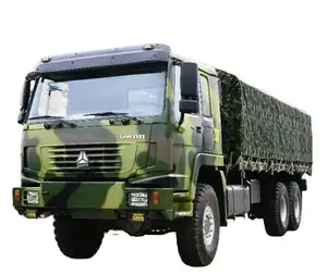 Howo New 6x6 Cargo Truck Army Green Camouflage Cross-country Vehicle with Customization Service