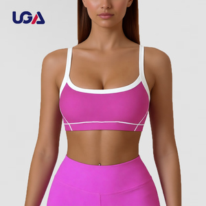 Sujetador Deportivo para Mujer, Tallas Grandes, Ajustable, de Alta Sujeción, Secado Rápido, Sensación de Segunda Piel, Bloques de Color en Contraste, Transpirable, para Gimnasio, <span class=keywords><strong>Yoga</strong></span> y Entrenamiento - Product Image 1