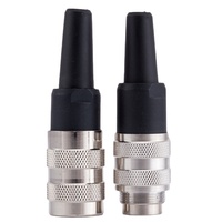 Conector Circular Metálico Recto Hembra de Bloqueo Rápido Impermeable de 2 y 3 Pines M16, Conector PCB M12 para Conexión de Cables