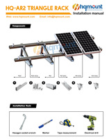 Structure de montage solaire à ballast, support solaire triangulaire pour toit plat
