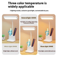Lampe de bureau à led Stylo Downlight Protection des yeux Veilleuse Creative Étudiant Dortoir Lampe de lecture Alimenté par piles Cadeau pour chambre à coucher