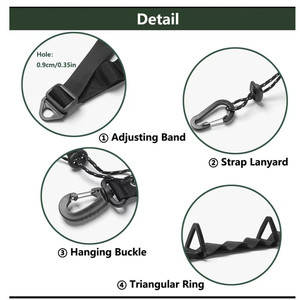IRONDONKEY Nylon Senderismo Productos al aire libre camping cinturón de almacenamiento arbitrario 26 agujero dosel tienda cuerda colgante hebilla cuerda de almacenamiento - Product Image 2