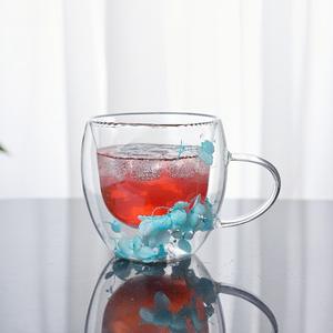 Tasse en verre borosilicate haute résistance, tasse à fleurs séchées à double paroi, tasse à café en verre résistant aux hautes températures - Product Image 2