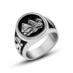 <b>Titanium</b> Steel <b>Ring</b> Men's Geometric Mountain Design Punk Party Jewelry SA998 - Product Image 1